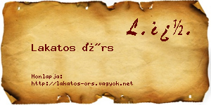 Lakatos Örs névjegykártya